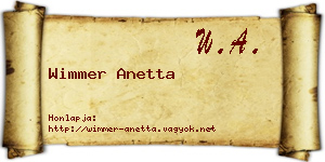 Wimmer Anetta névjegykártya